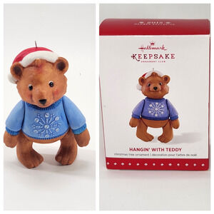 Hallmark Keepsake Christmas Ornament Teddy Porcelain Bear Holiday Moveable